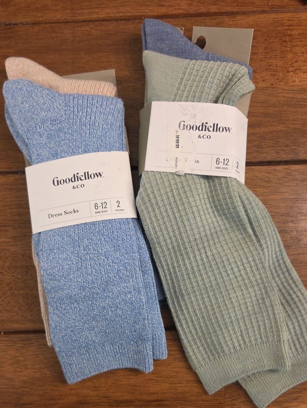 Goodfellow & Co Men’s Dress Socks - Light Blue & Sage - 2-Pack